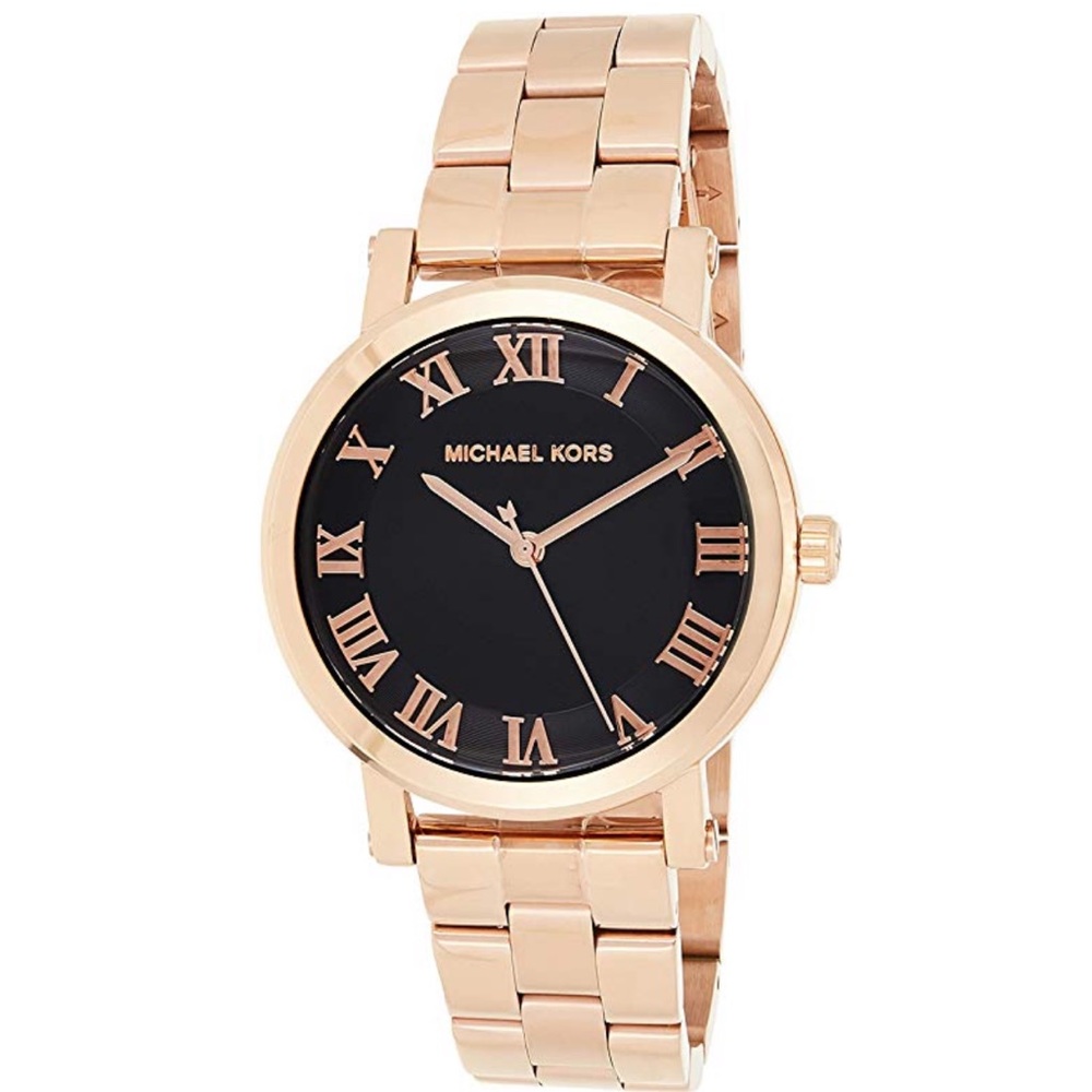 rose gold tone michael kors watch .